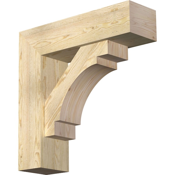 Ekena Millwork Merced Block Rough Sawn Bracket w/ Offset Brace, Douglas Fir, 8"W x 28"D x 28"H BKT0806X28X28MRC05RDF - main